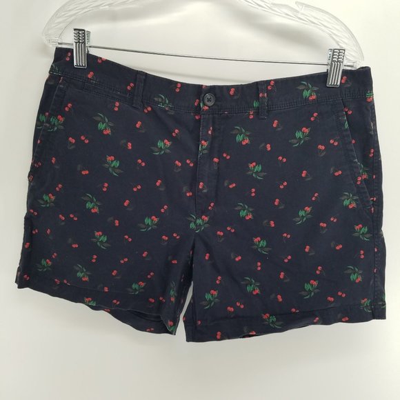 Banana Republic Blue cherry print shorts size 12 - Picture 1 of 4